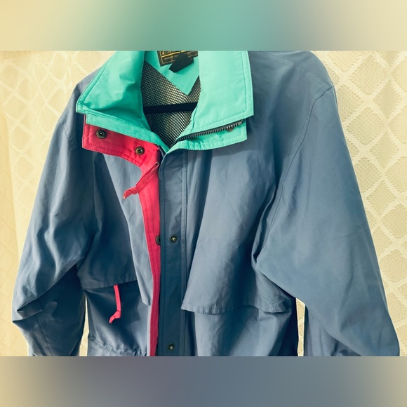 Vintage Eddie Bauer Women's Blue and Pink Ski Jacket - Picture 3 of 8